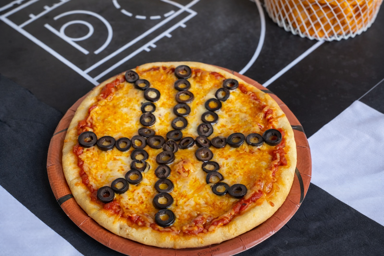March Madness Basketball Pizza