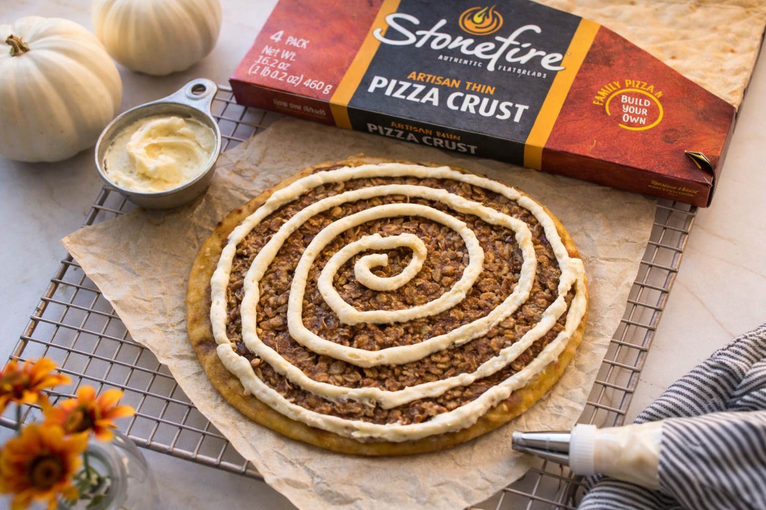 Pumpkin Spice Cinnamon Roll Pizza