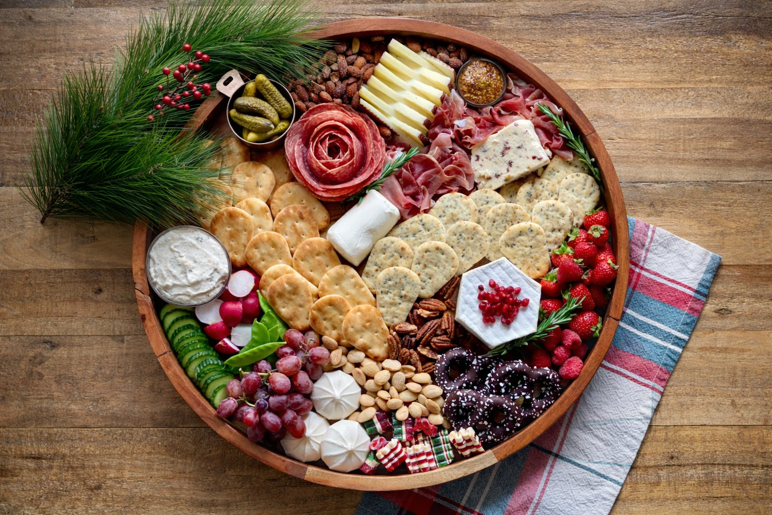Holiday Charcuterie Board with Stonefire® Naan Dippers®