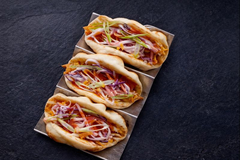 Mini Naan Chicken and Slaw Tacos