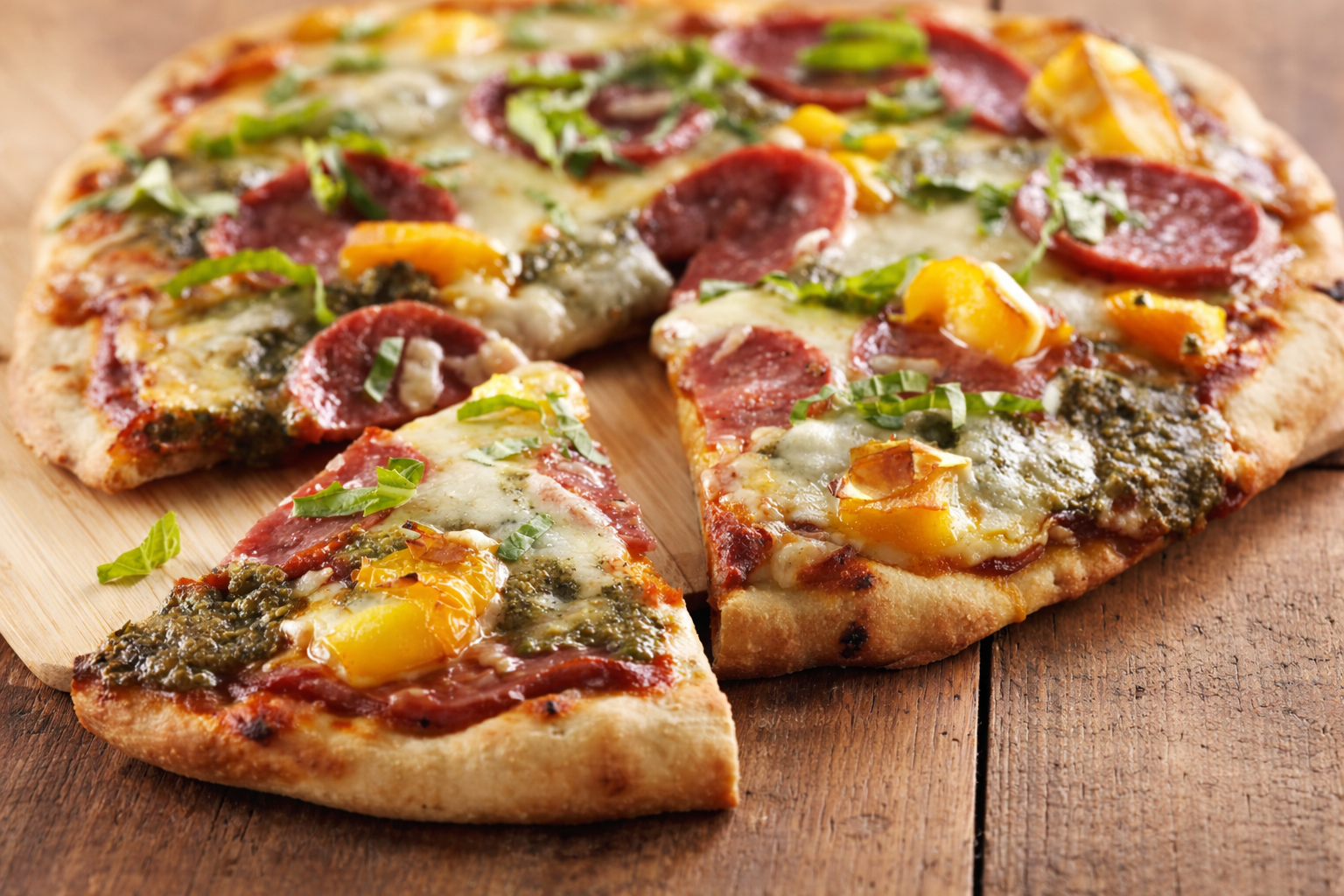 Pepperoni, Pepper and Provolone Pizza