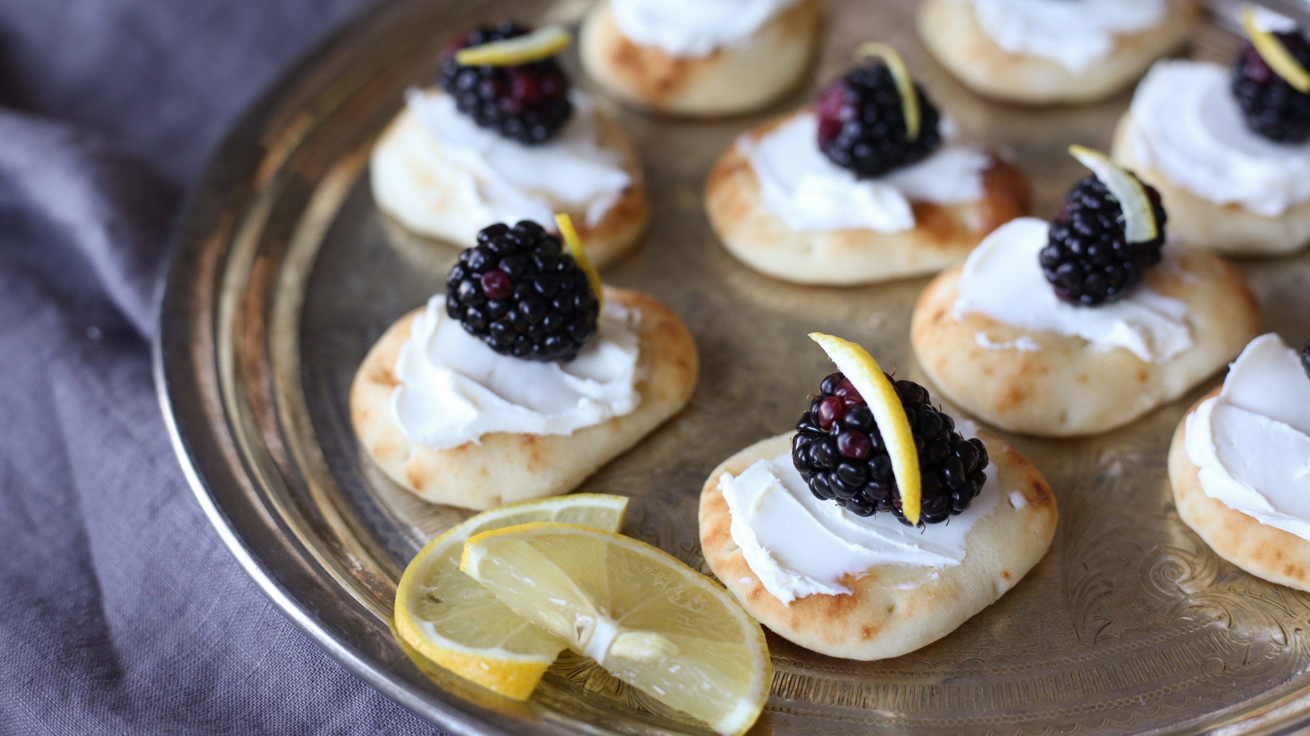 Blackberry, Lemon and Mascarpone Crostini