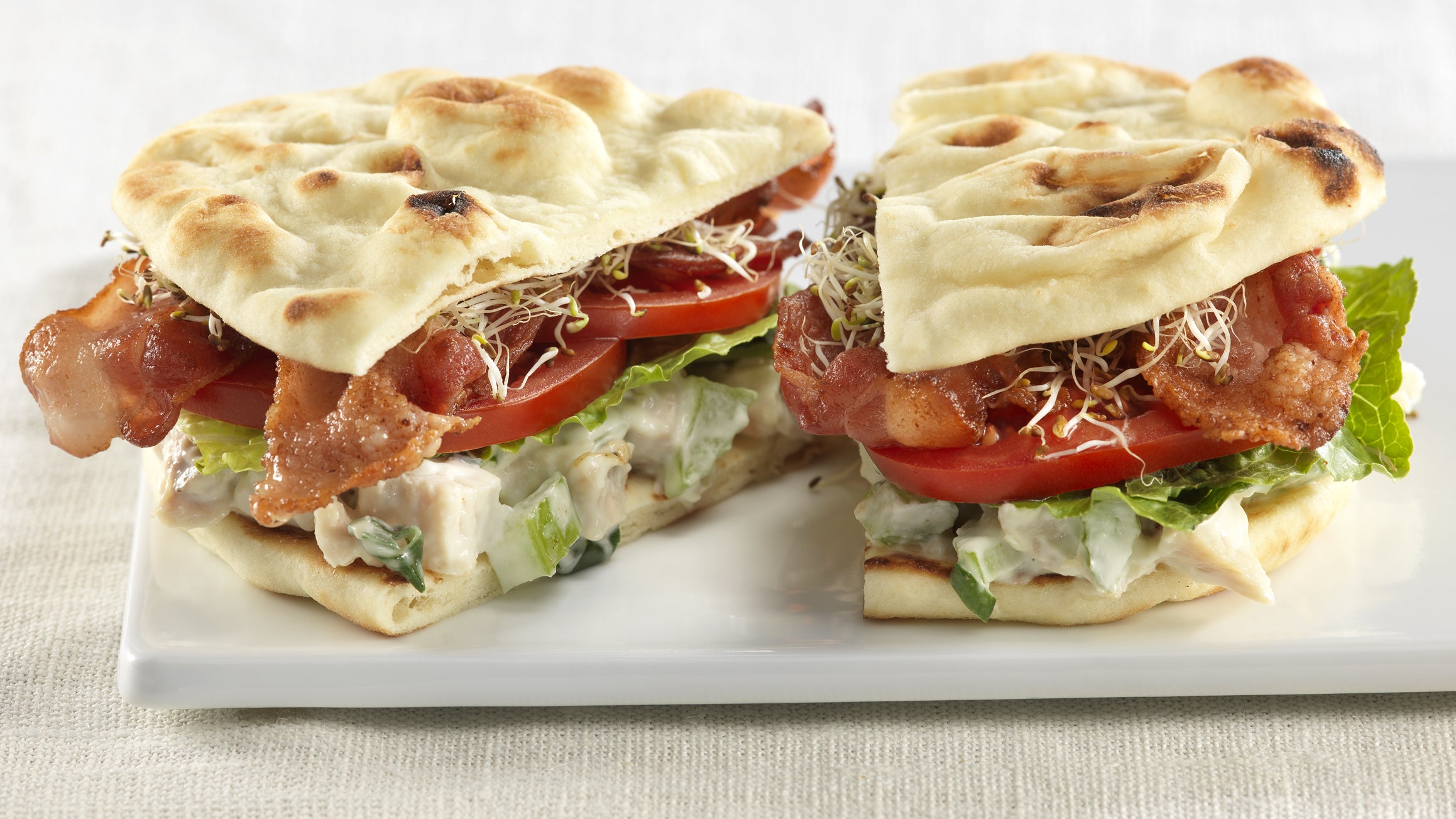 Naan Rounds Bacon Chicken Salad Sandwich