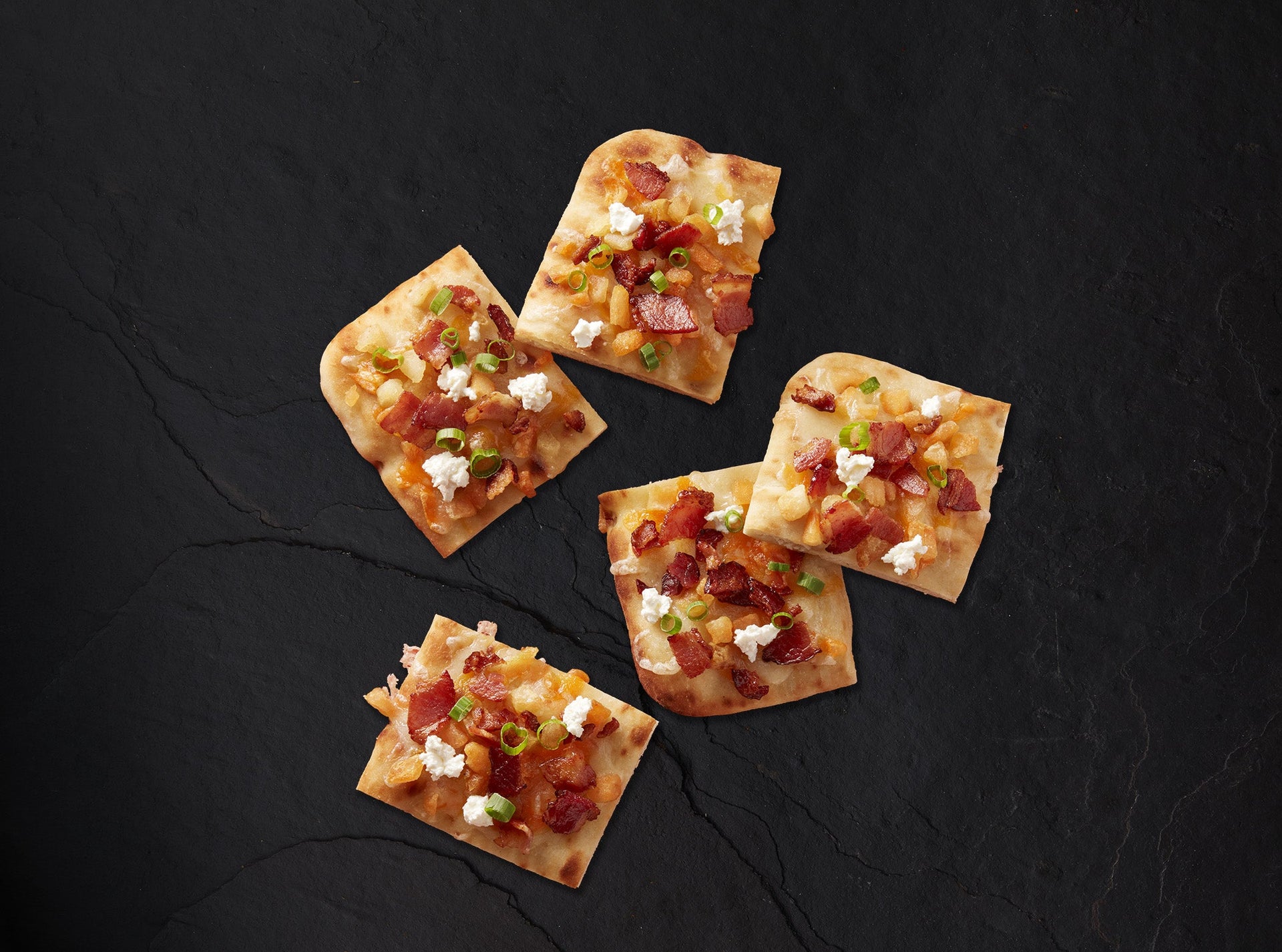 Bacon and Cheese Potato Flatbread Bites