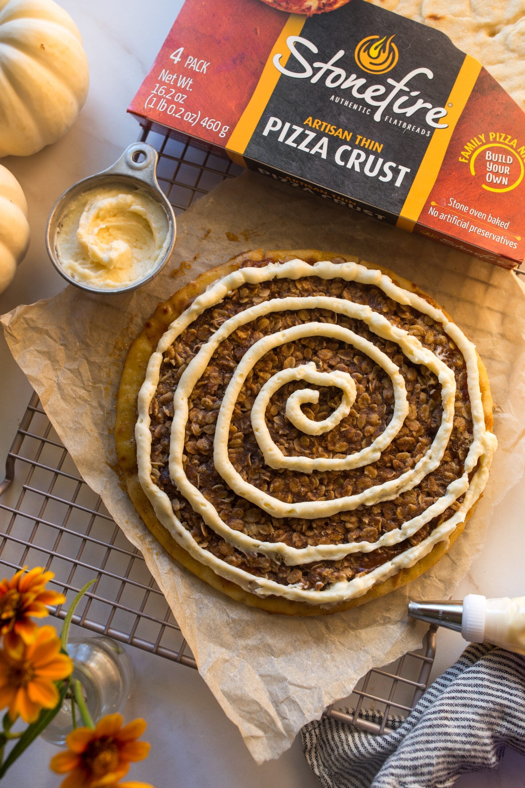 Pumpkin Spice Cinnamon Roll Pizza
