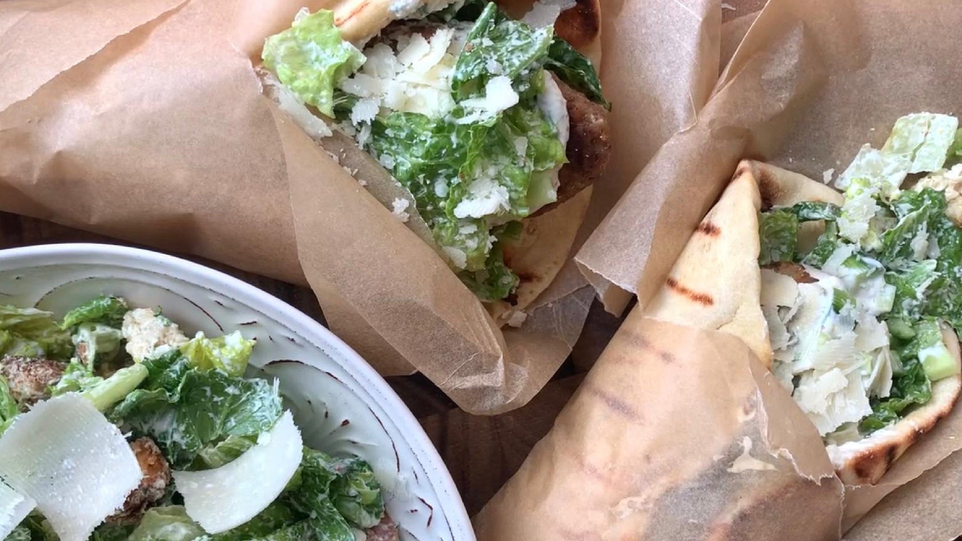 Caesar Turkey Naan Wraps