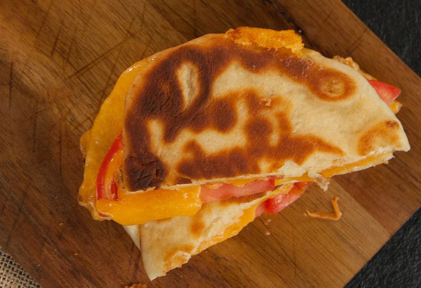 Mini Naan Grilled Cheese with Sliced Tomato