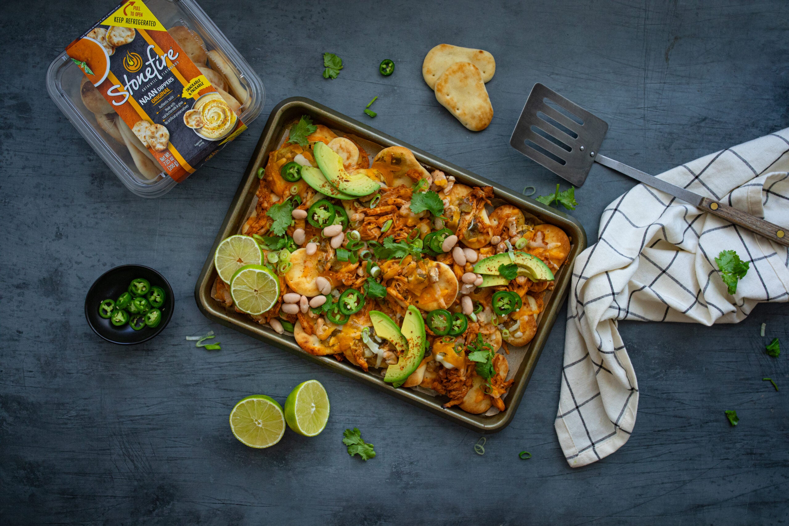 Sheet Pan Chicken Chili Naanchos