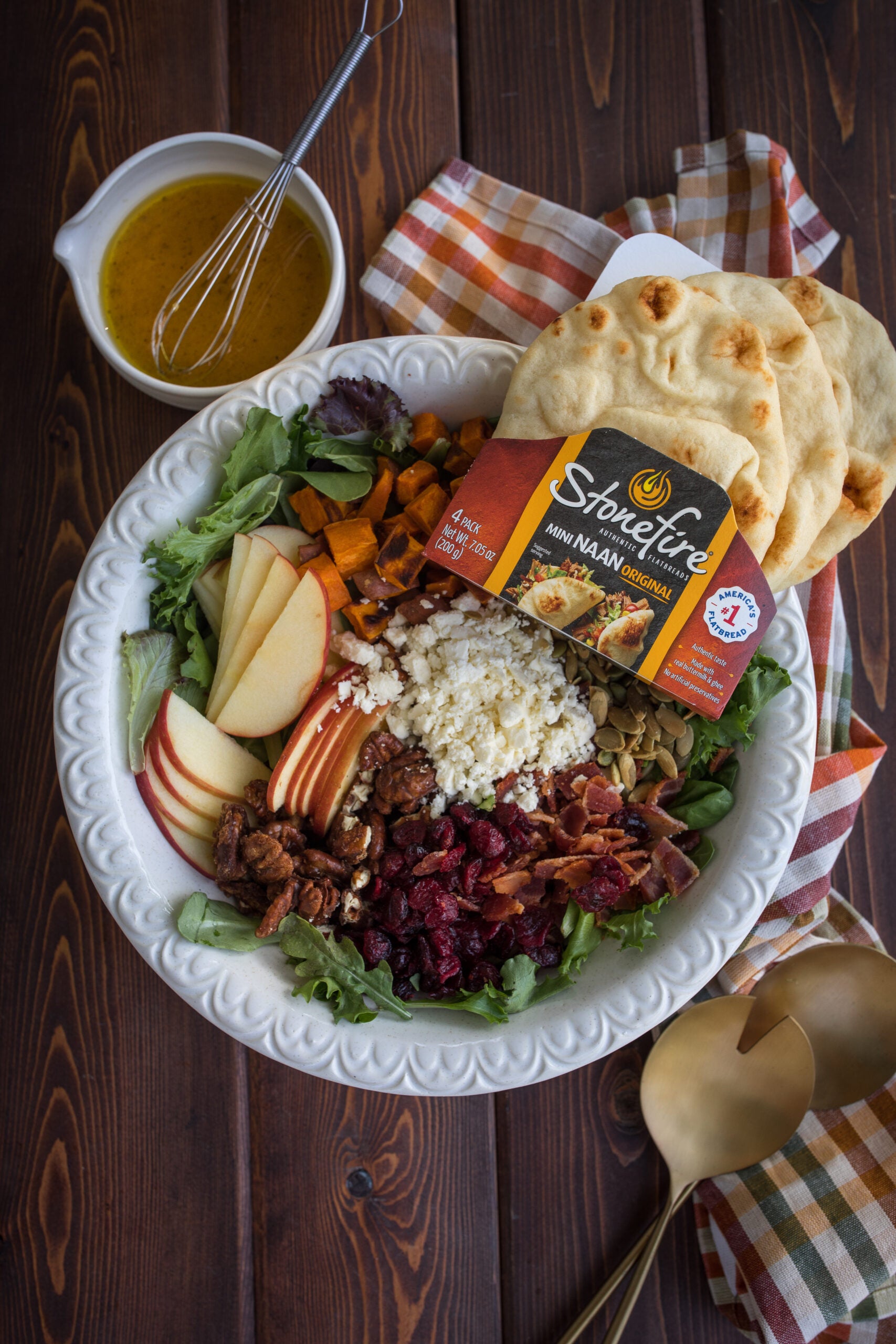 Fall Harvest Salad with Stonefire Naan