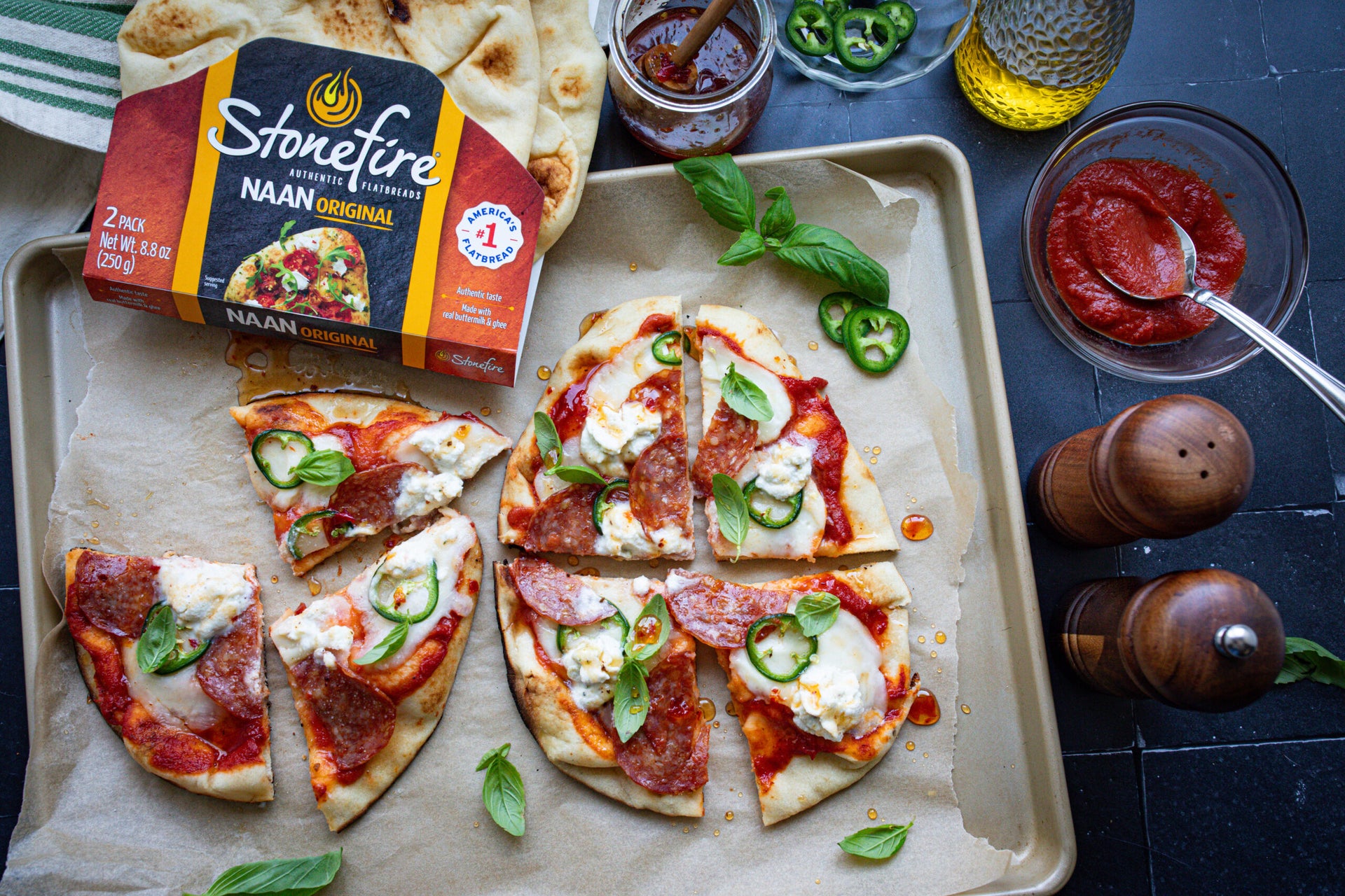 Grilled Hot Honey Ricotta Soppresseta Pizza