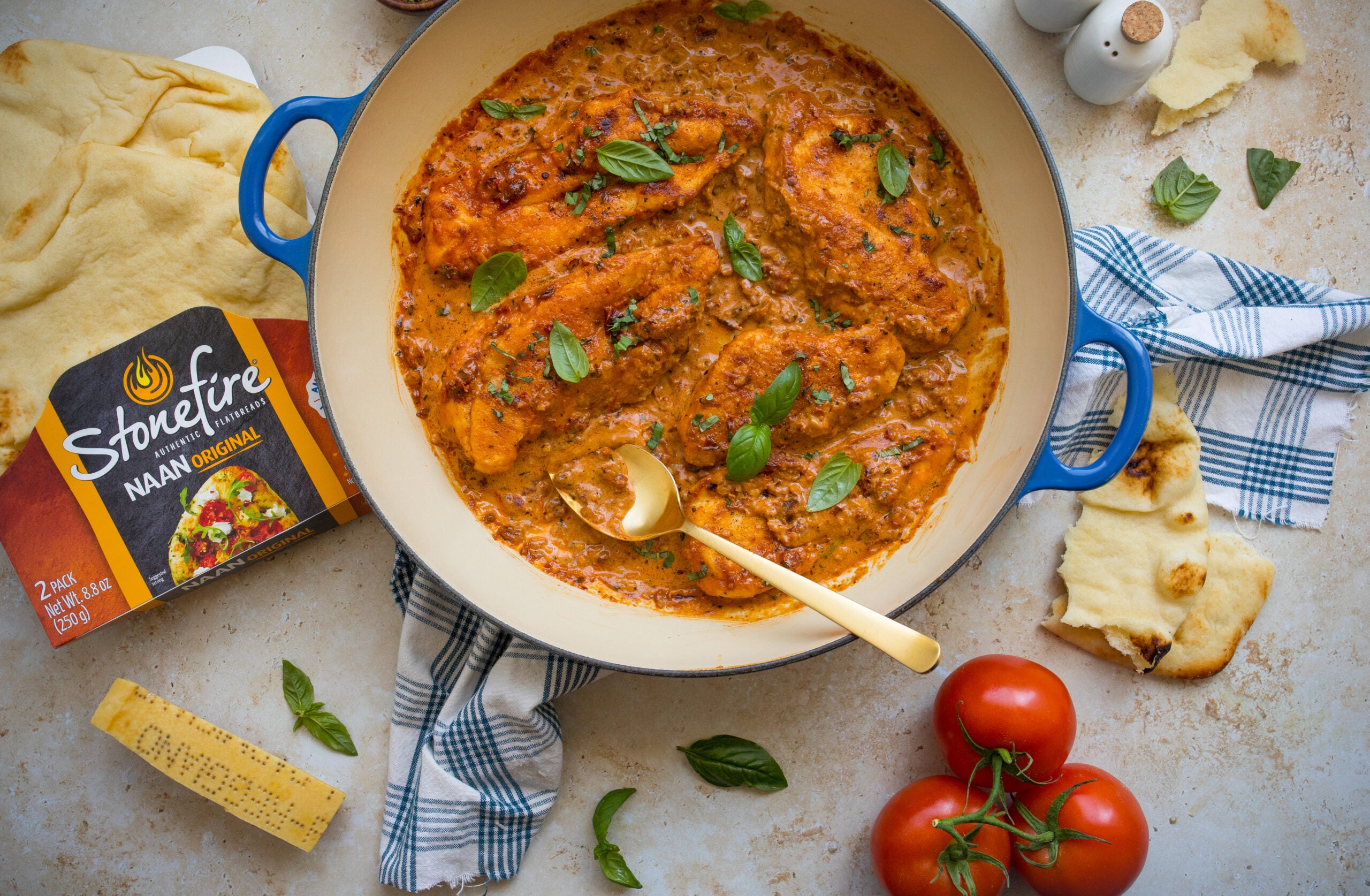 “Marry Me” Chicken with Stonefire Naan