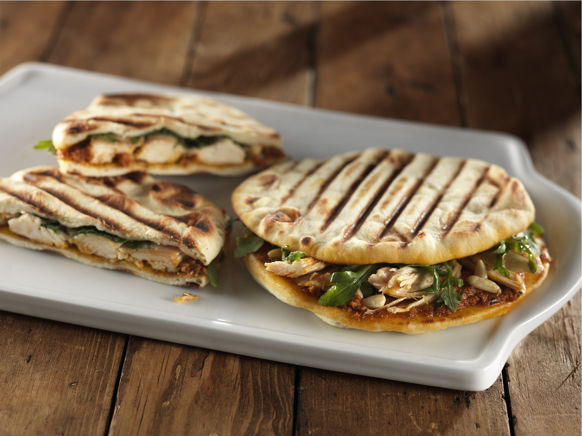 Roasted Chicken and Arugula Panini