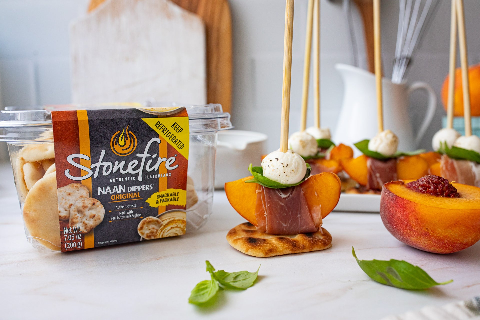 Peach Caprese Skewers