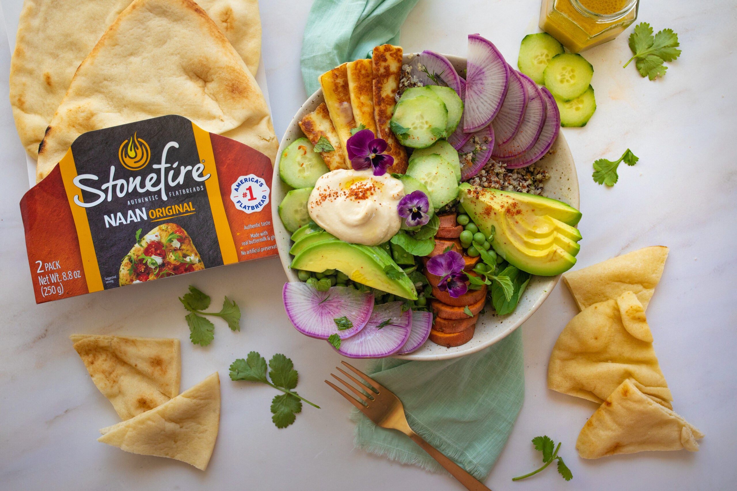 Spring Power Bowl with Stonefire Original Naan