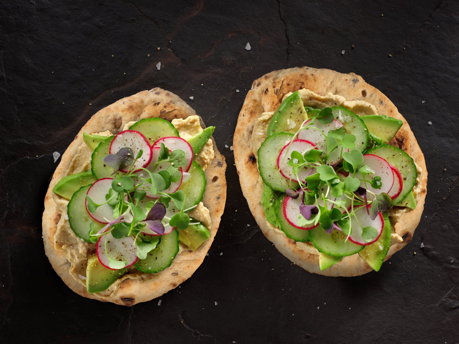 Avocado & Hummus Mini Naan Toasts