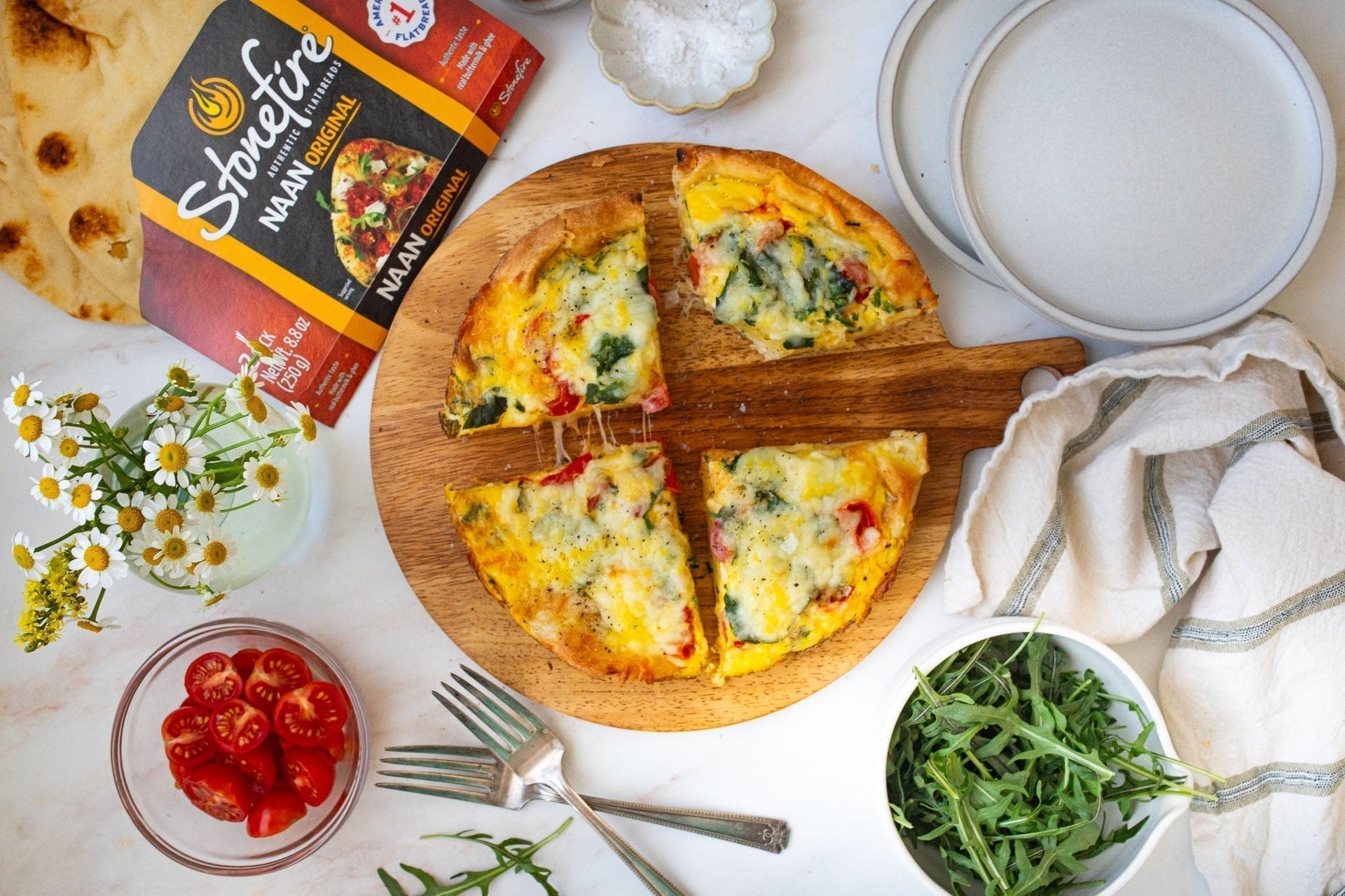 Naan Quiche Bake