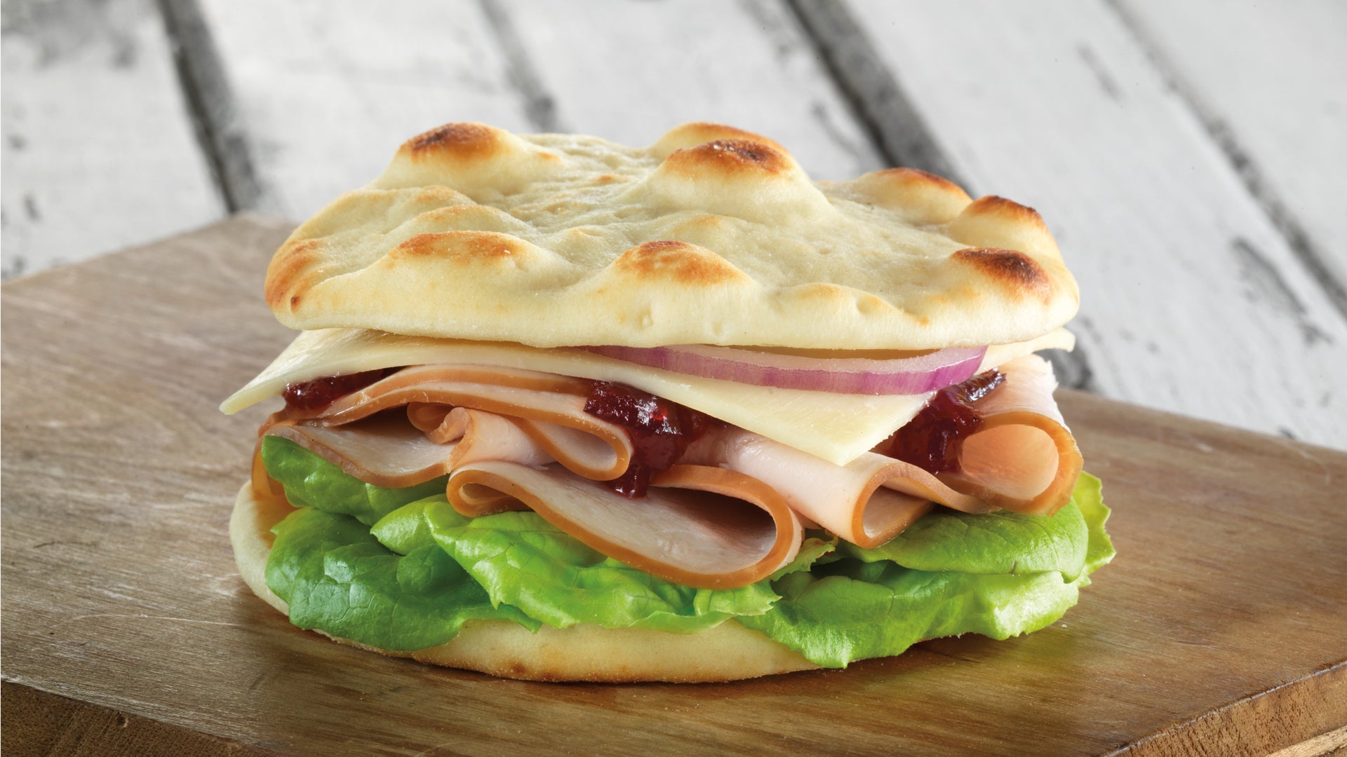 Naan Rounds Turkey Sandwich