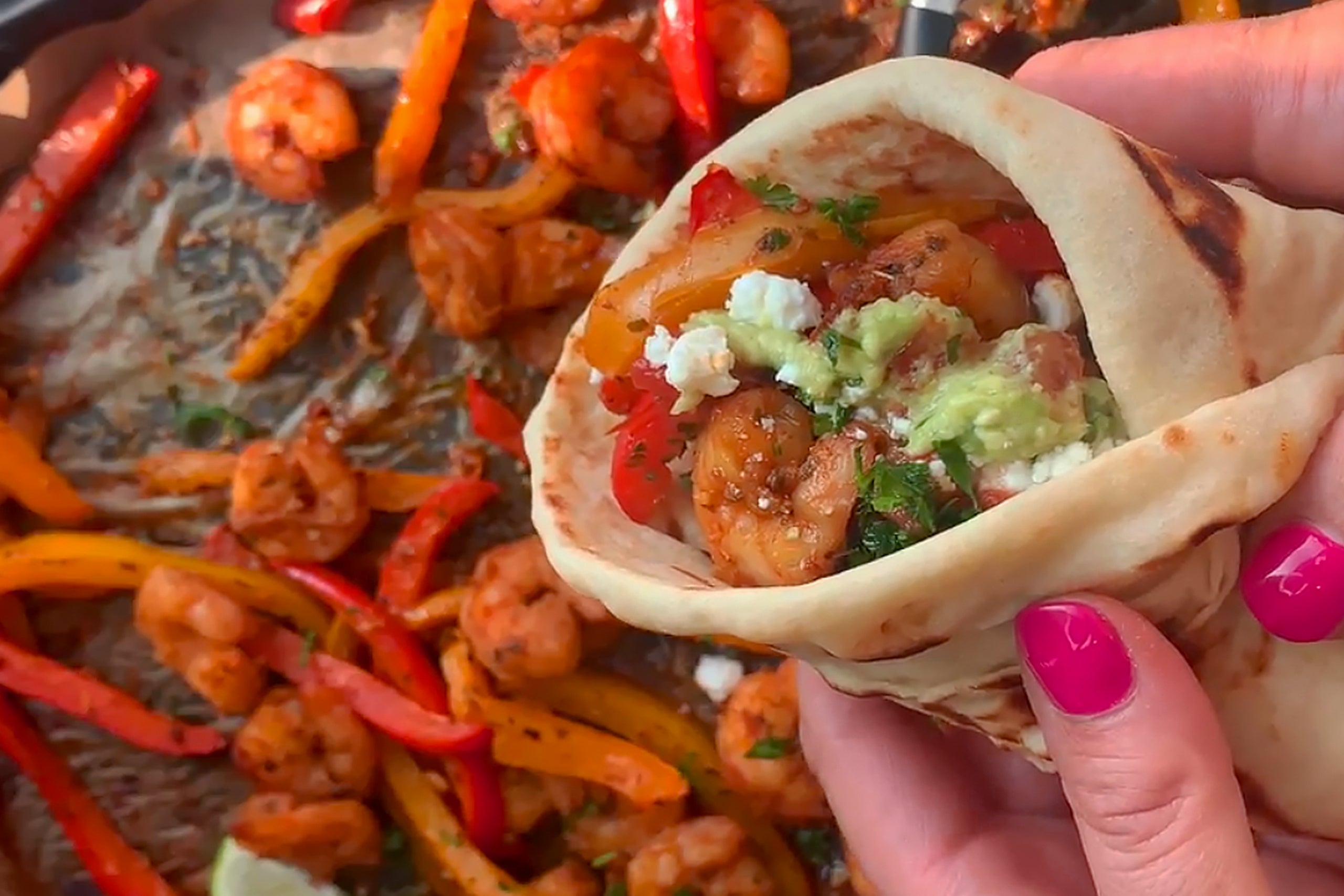 Sheet Pan Shrimp Fajitas