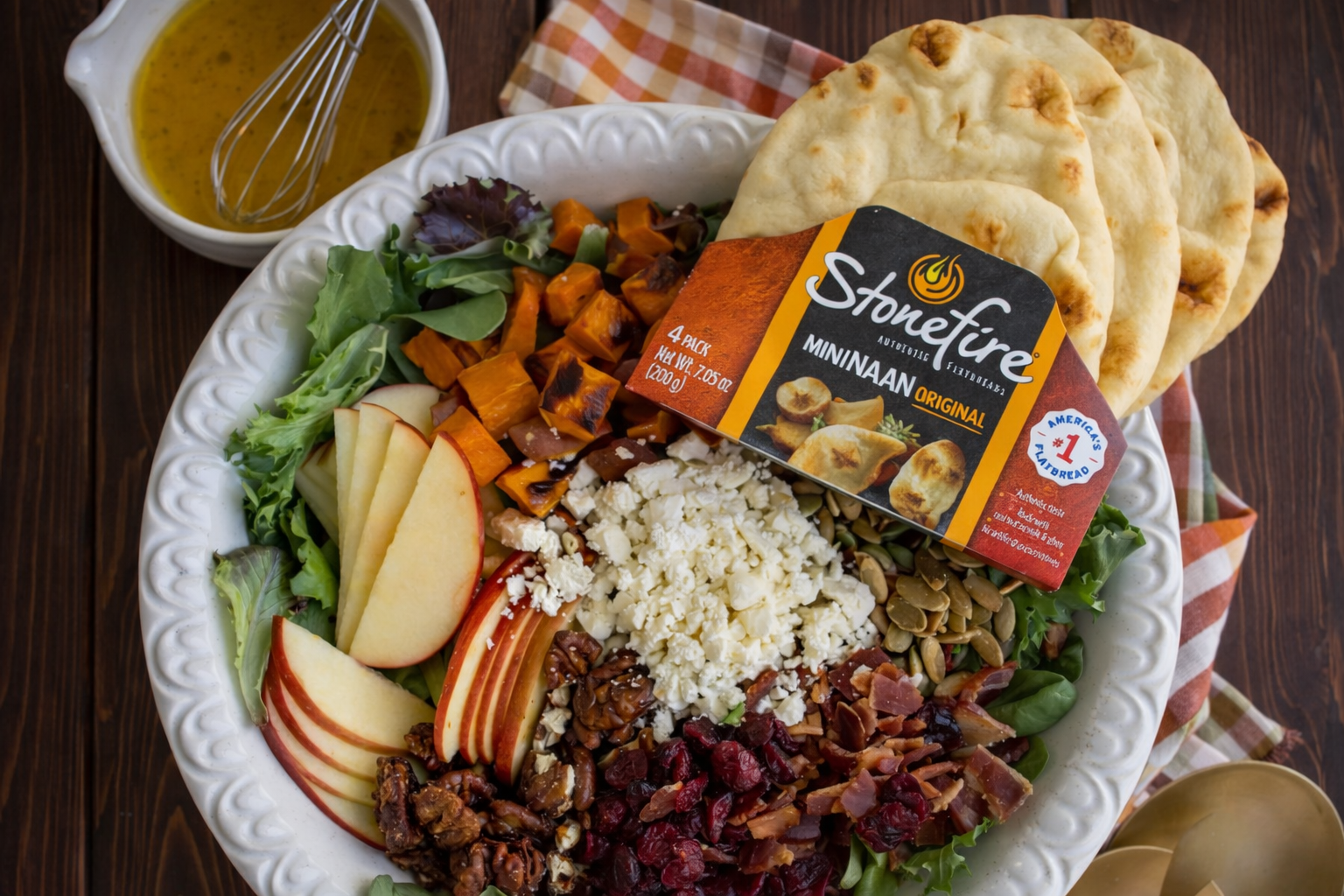Fall Harvest Salad with Stonefire Naan