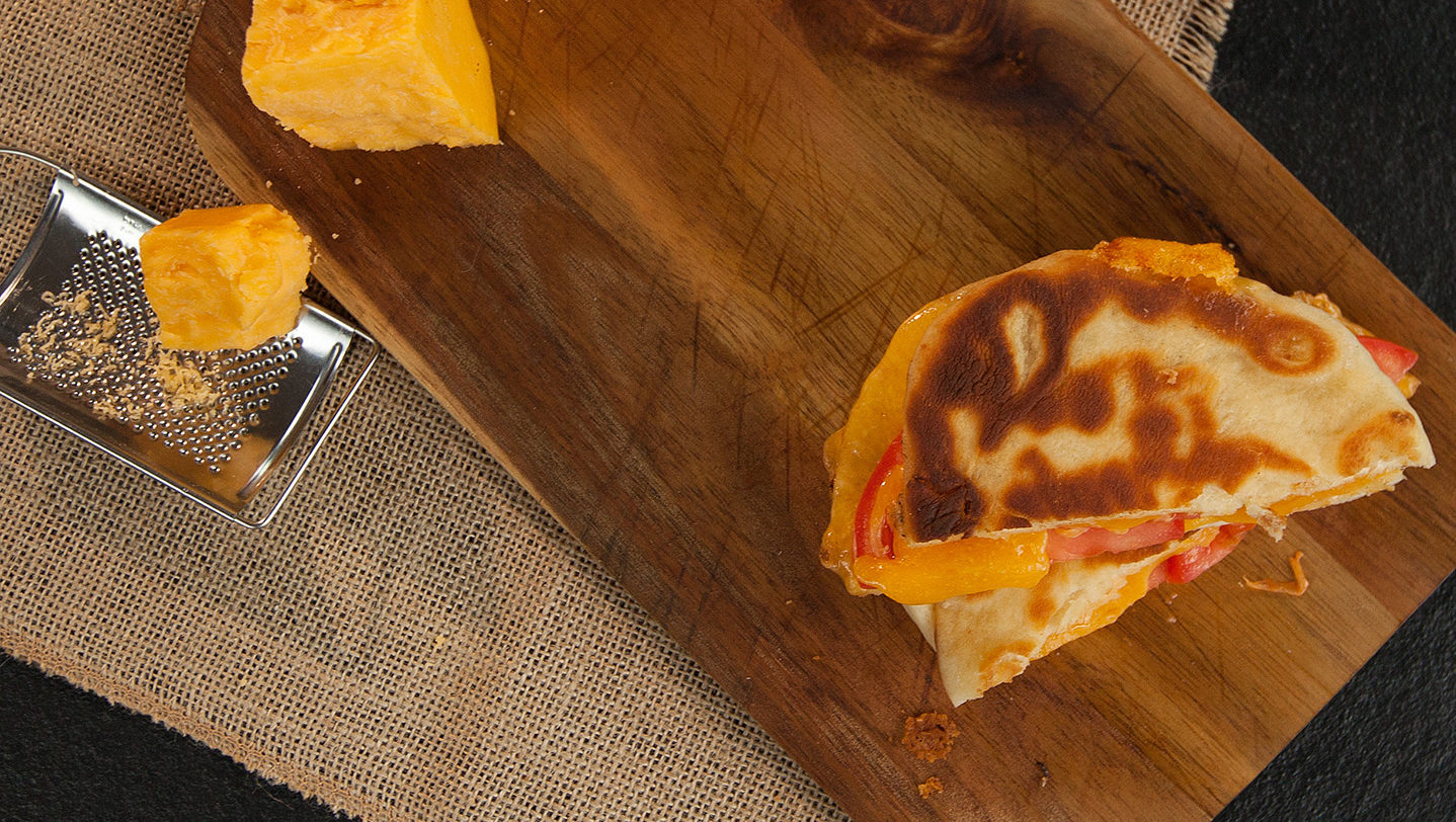 Mini Naan Grilled Cheese with Sliced Tomato