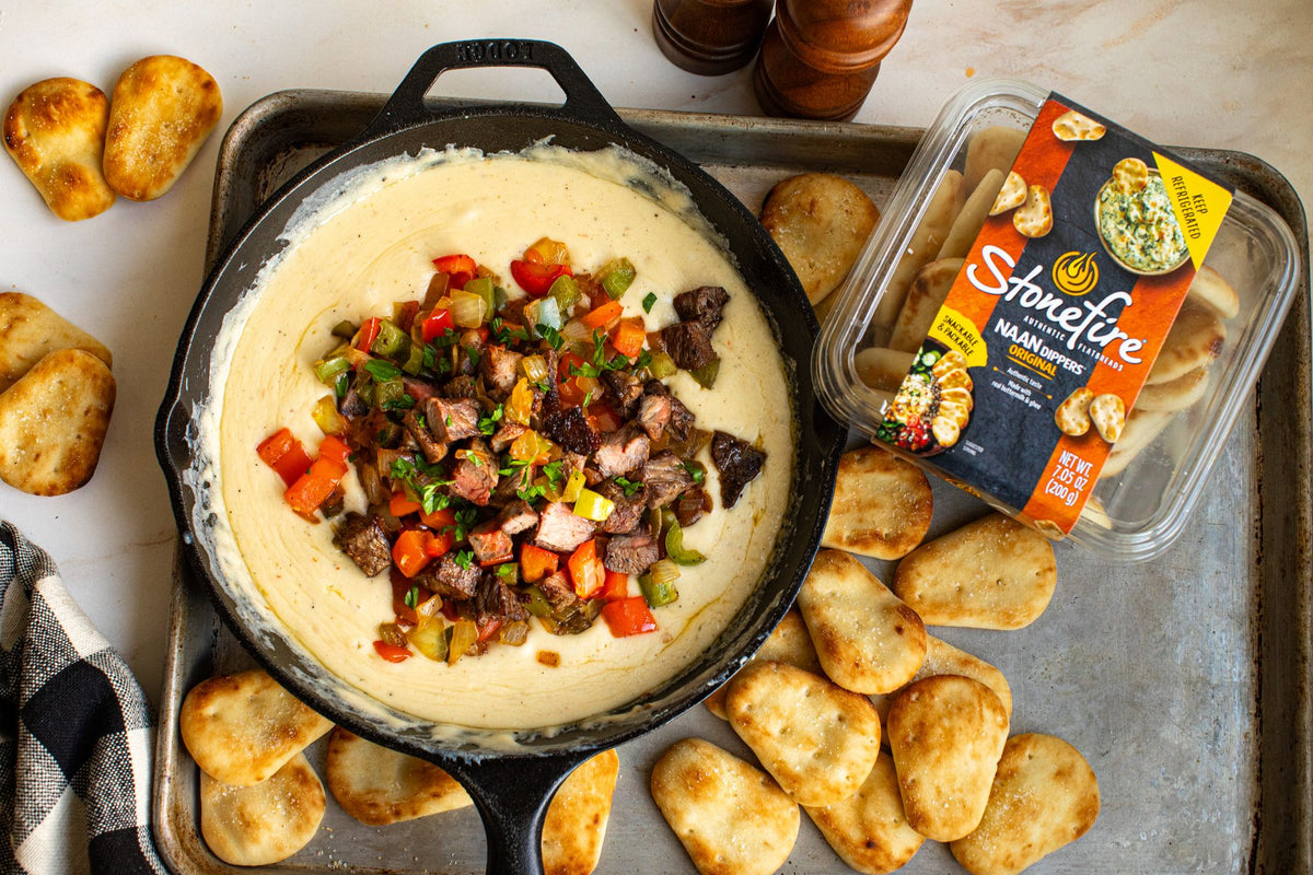 Philly Cheesesteak Queso Dip with Naan Dippers®