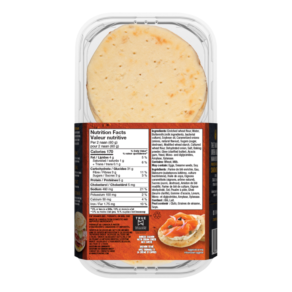 Naan Ronds oignon caramélisé