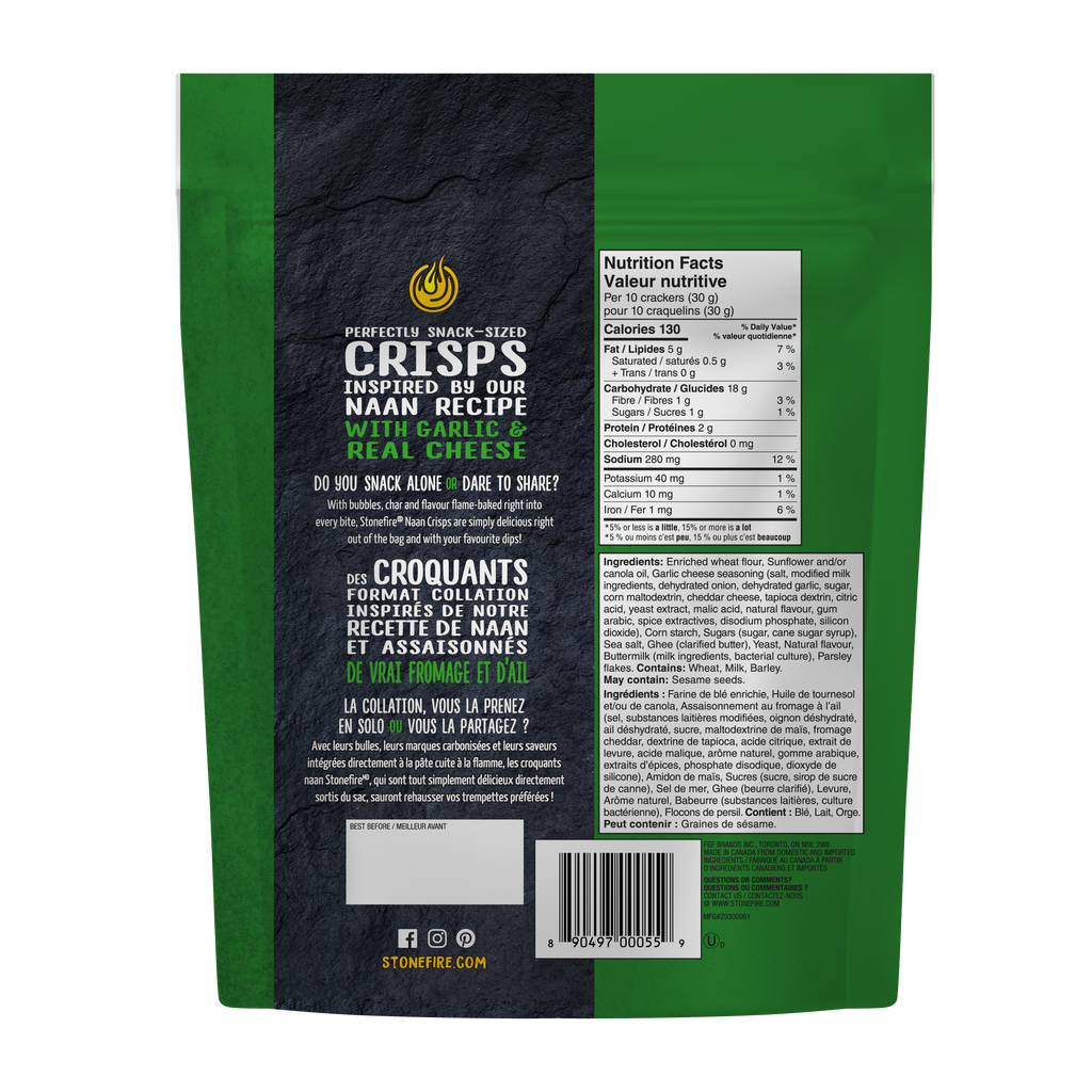 Garlic & Cheese Naan Crisps