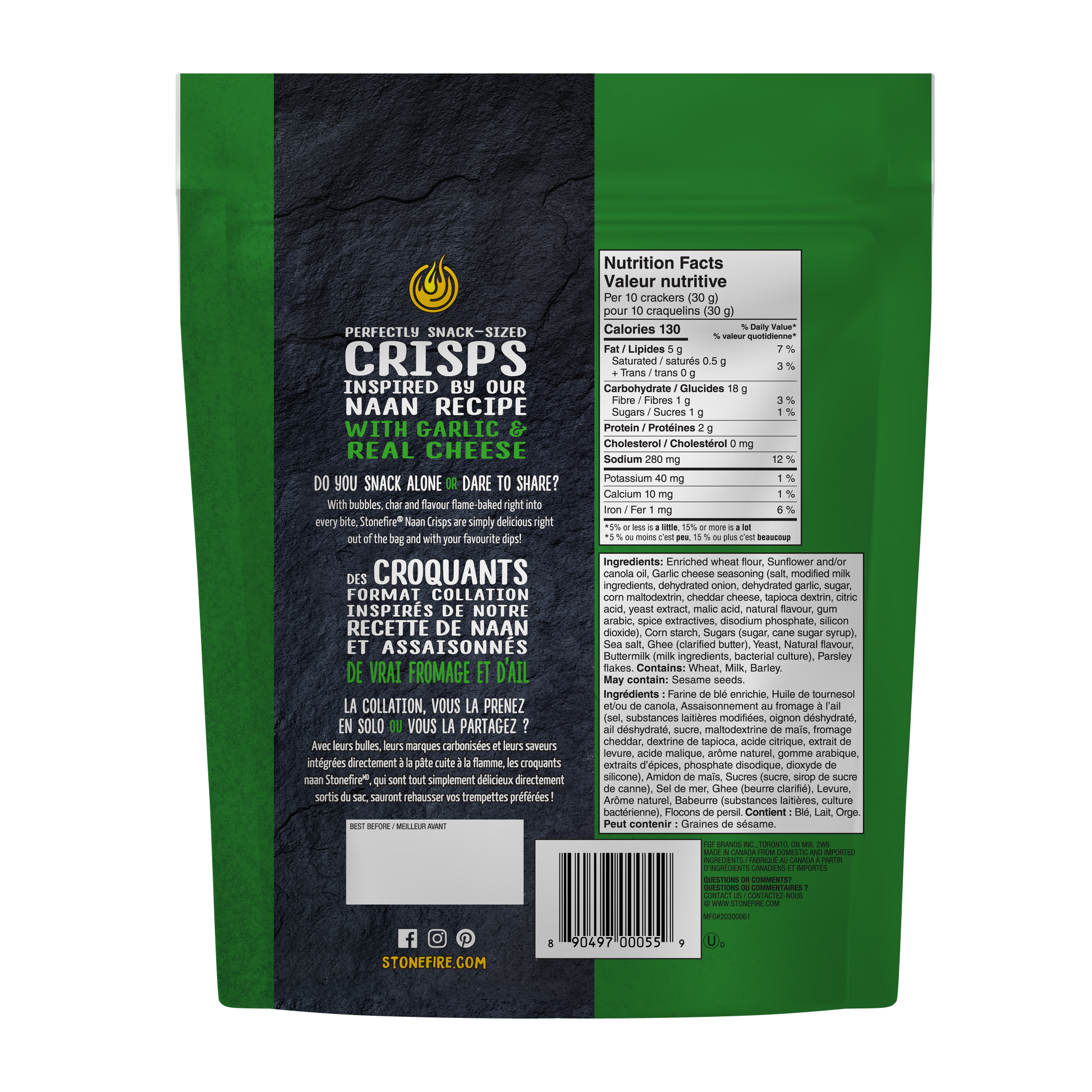 Garlic & Cheese Naan Crisps