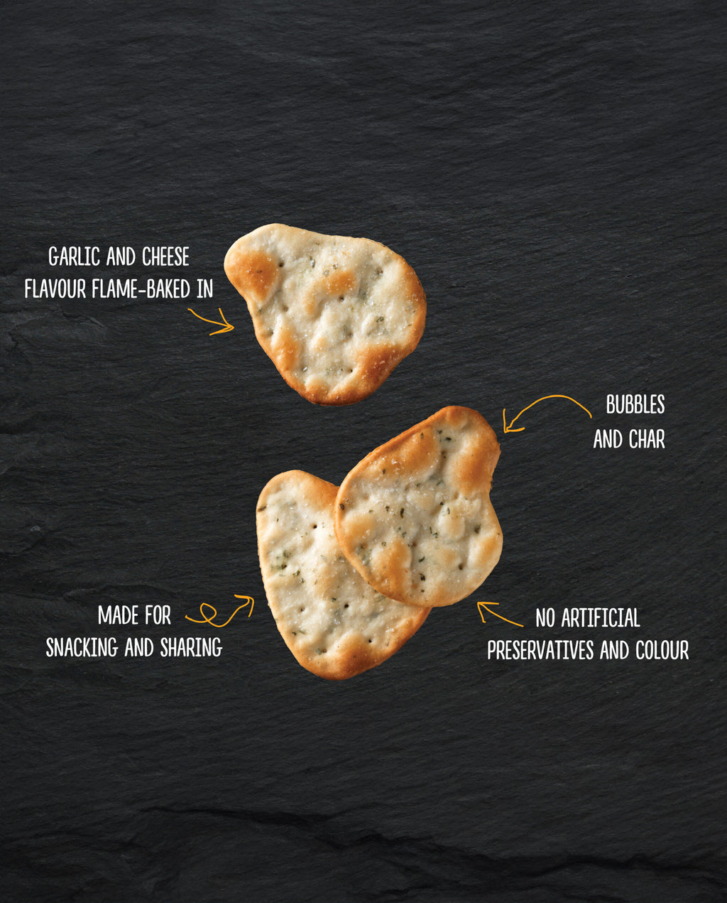 Garlic & Cheese Naan Crisps