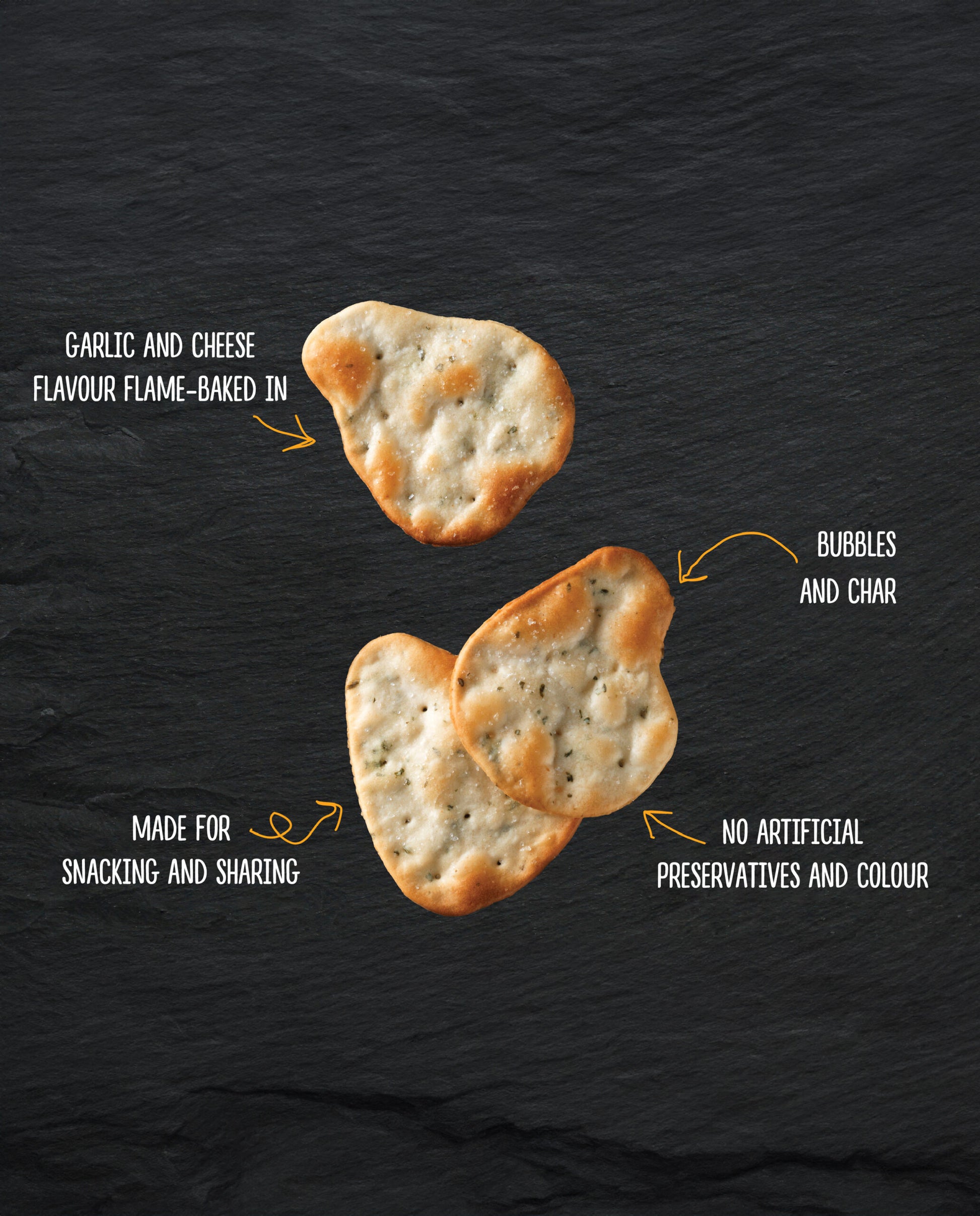 Garlic & Cheese Naan Crisps