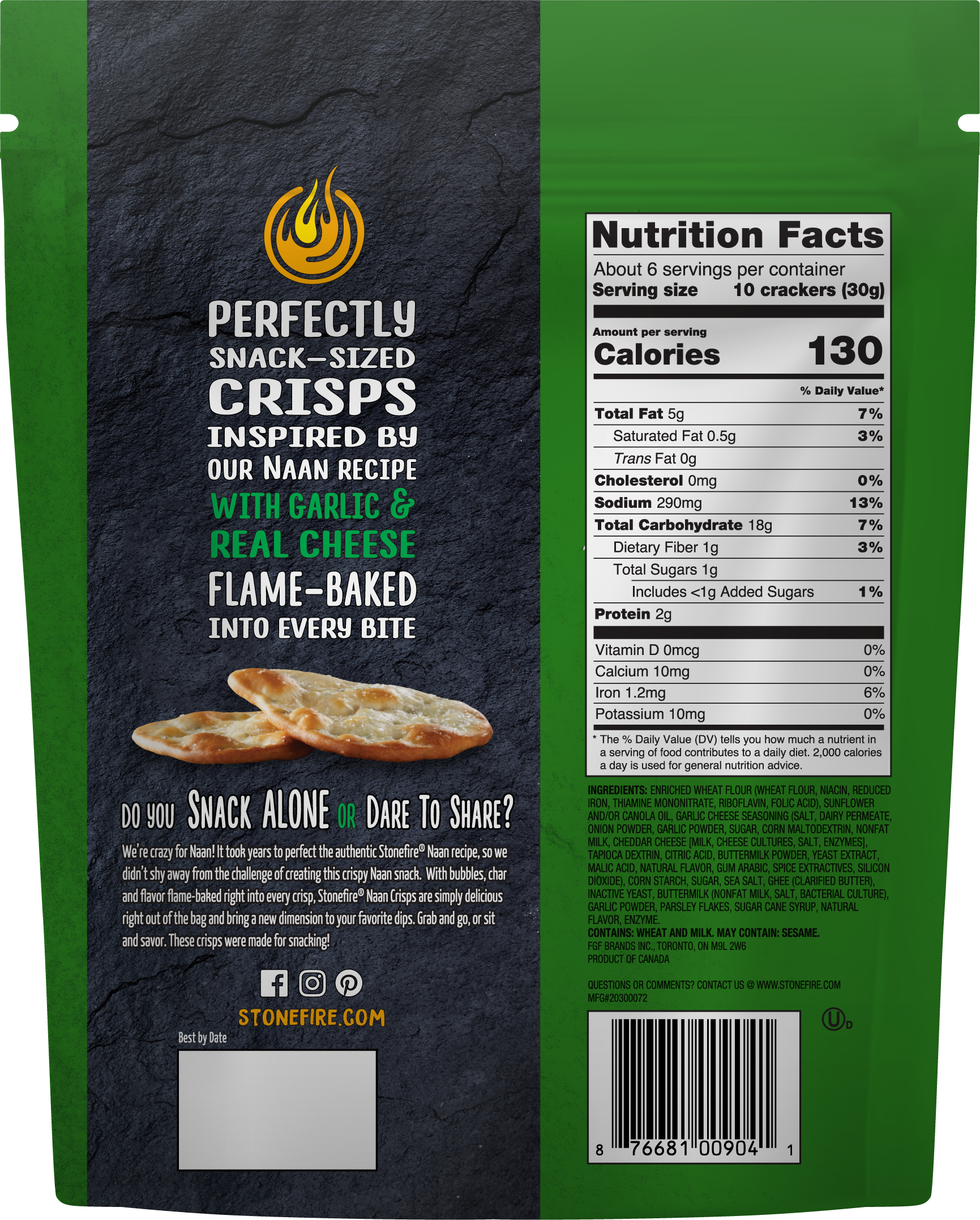 Garlic & Cheese Naan Crisps